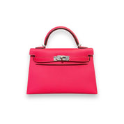 Hermès Kelly 20 Mini Rose Extreme Epsom Palladium Hardware