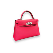 Hermès Kelly 20 Mini Rose Extreme Epsom Palladium Hardware