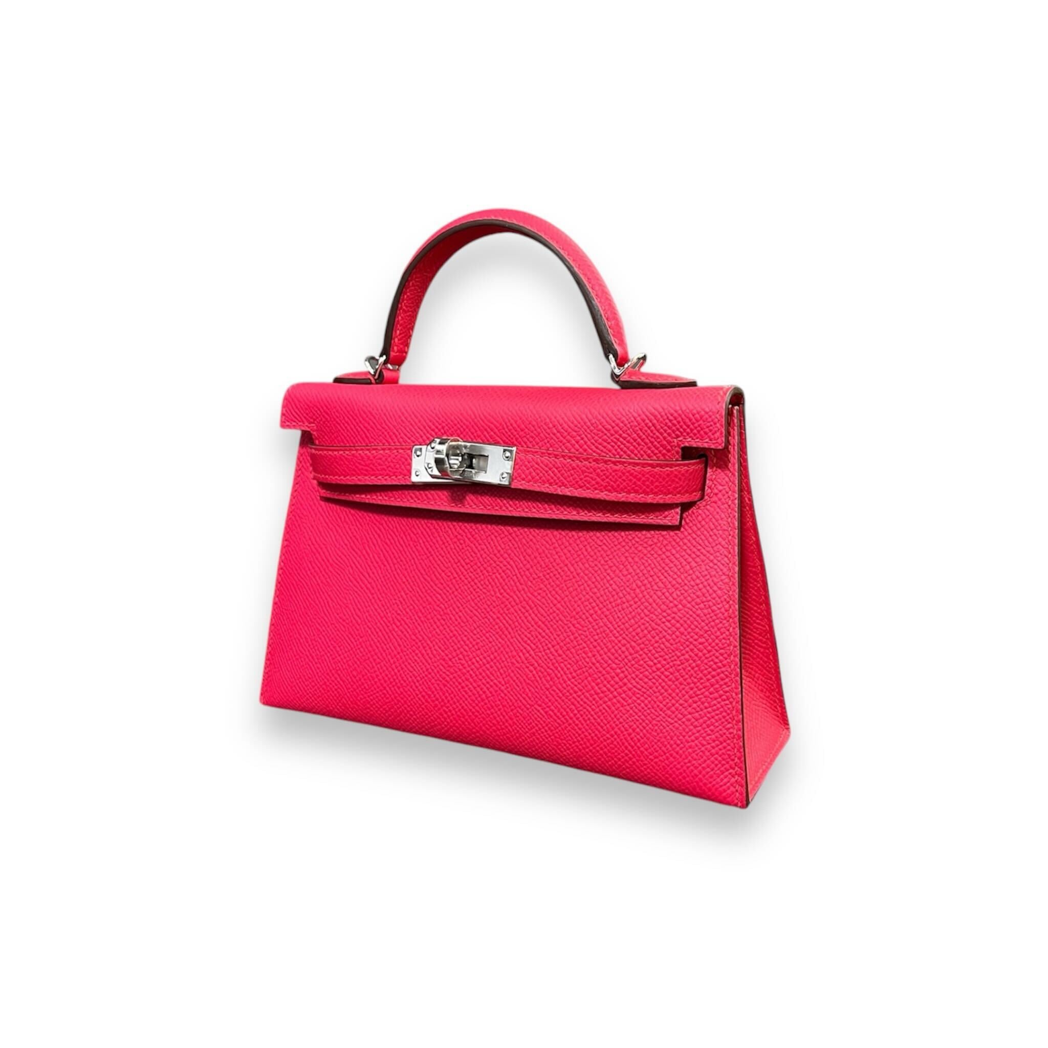 Hermès Kelly 20 Mini Rose Extreme Epsom Palladium Hardware