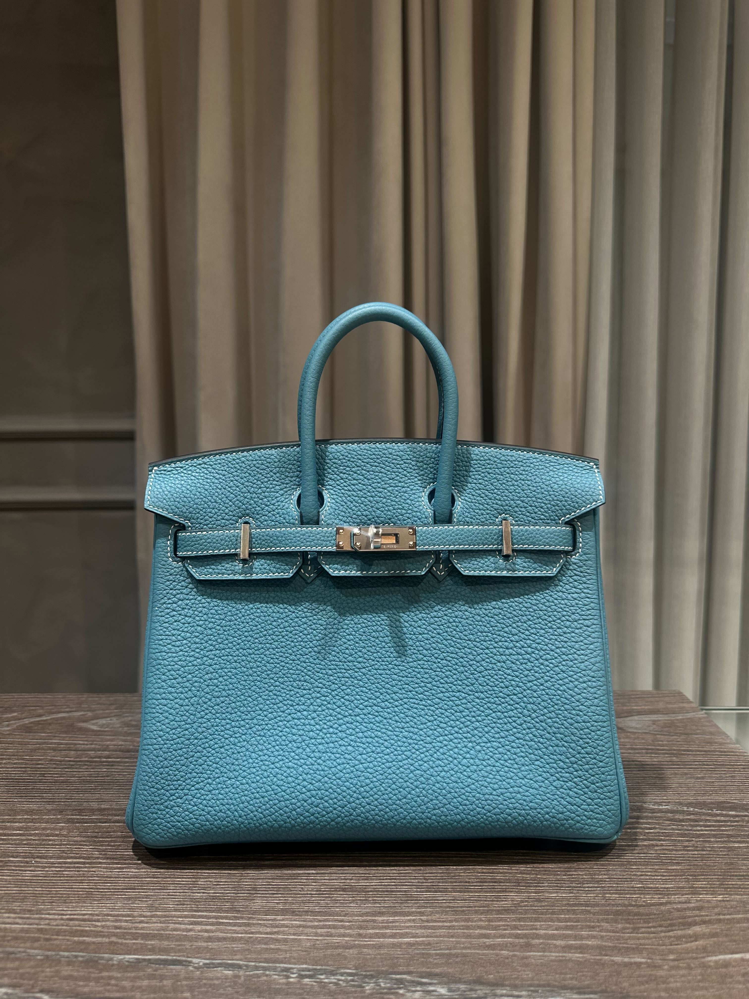 Hermès Birkin 25 Togo New Bleu Jean Palladium Hardware