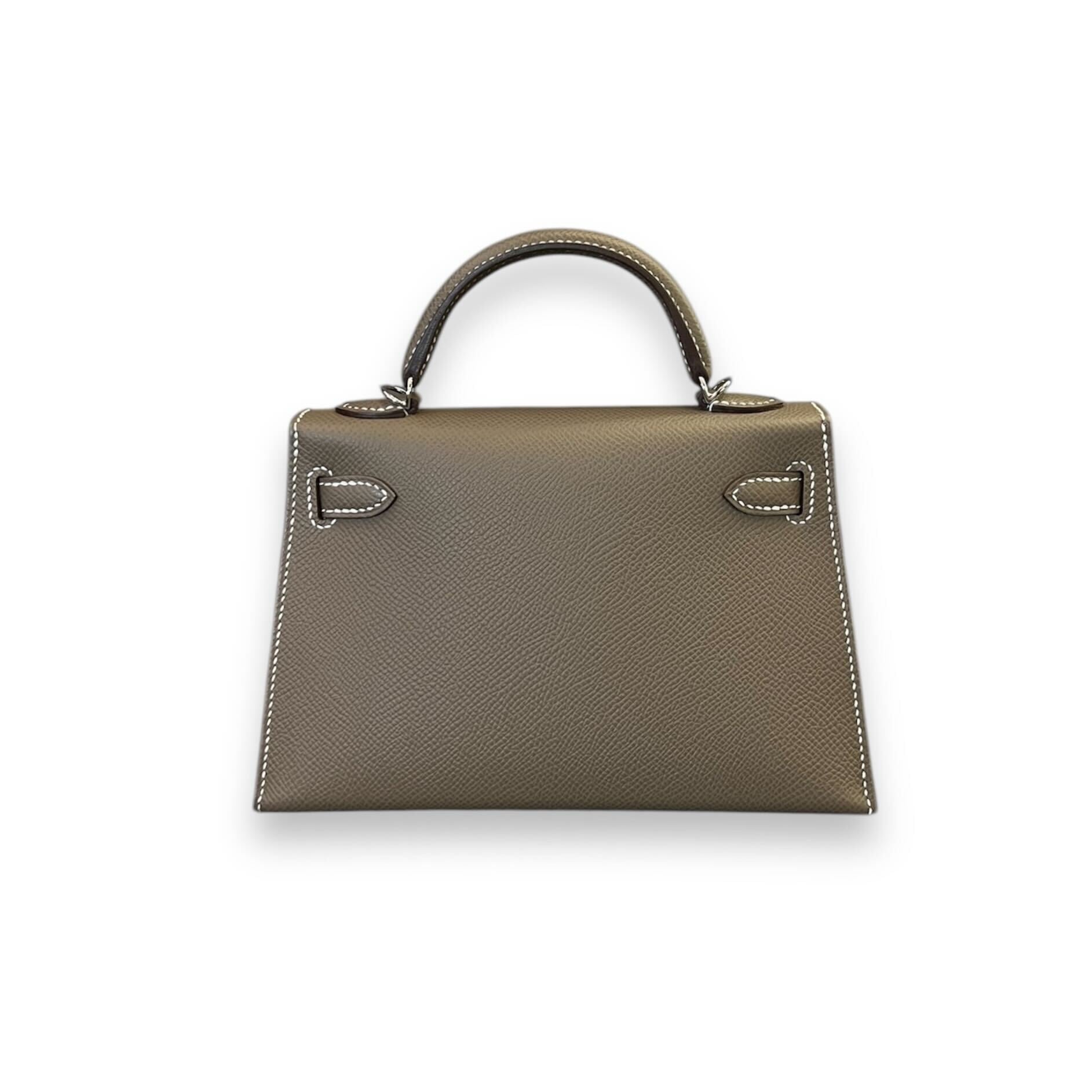 Hermès Kelly II Sellier Mini 20 Epsom Etoupe Palladium Hardware