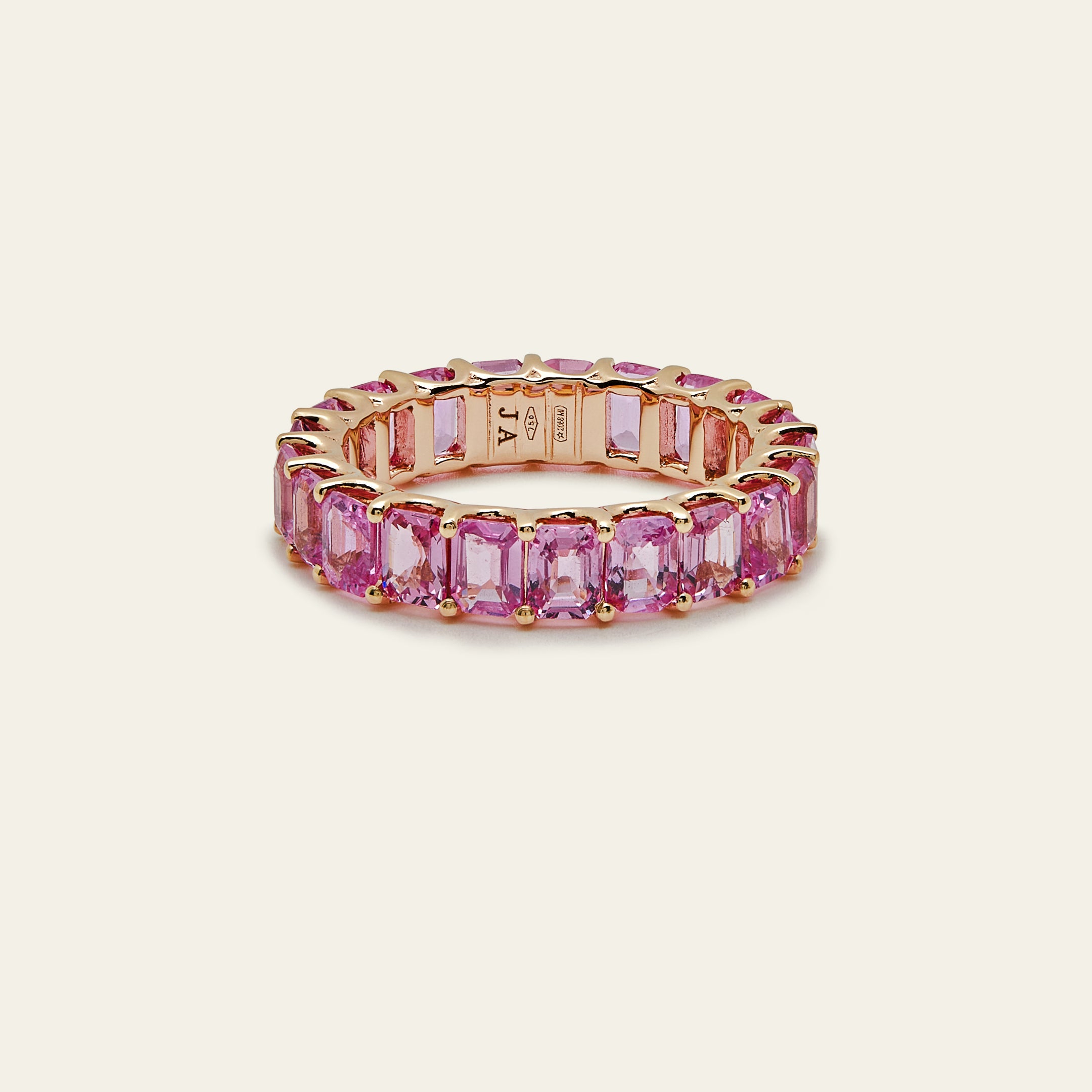 Pink Sapphire Eternity Band