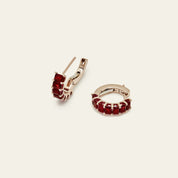 Emerald-Cut Ruby Hoop Earrings