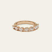 Pear-Shaped Diamond Half Eternity Gold Band