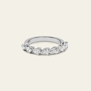 Pear-Shaped Diamond Half Eternity Gold Band