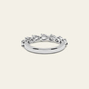 Pear-Shaped Diamond Half Eternity Gold Band