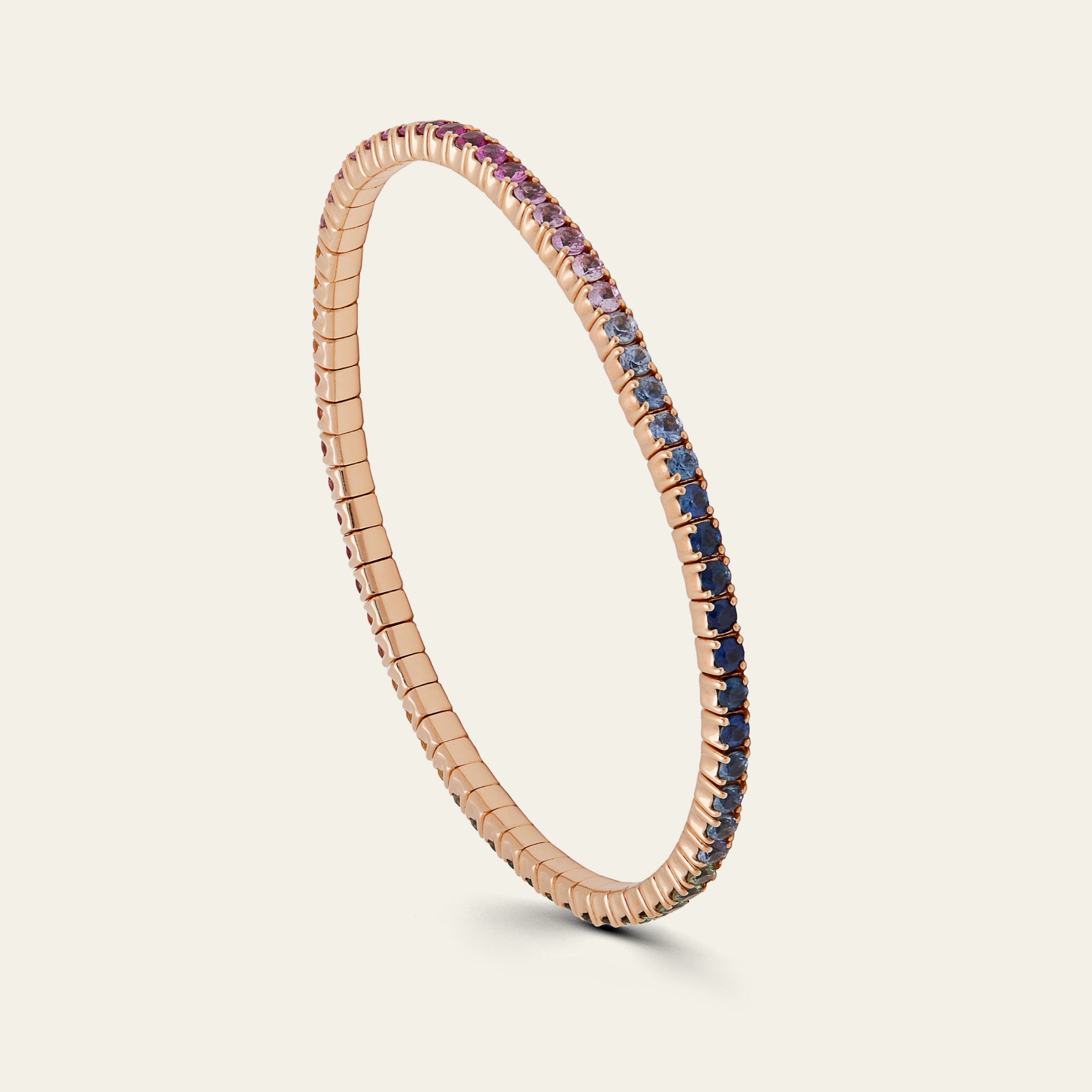 Rainbow Sapphire Stretchy Tennis Bracelet