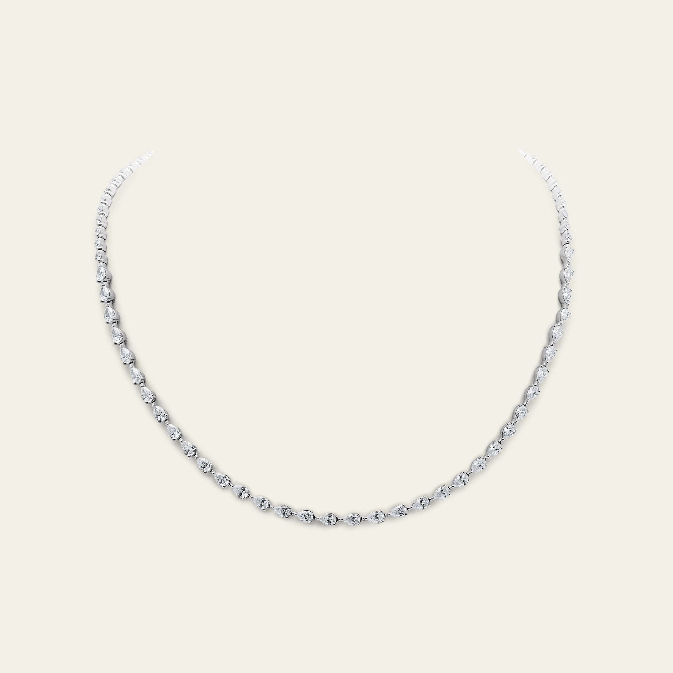 Pear-Shaped Diamond Riviére Tennis Necklace