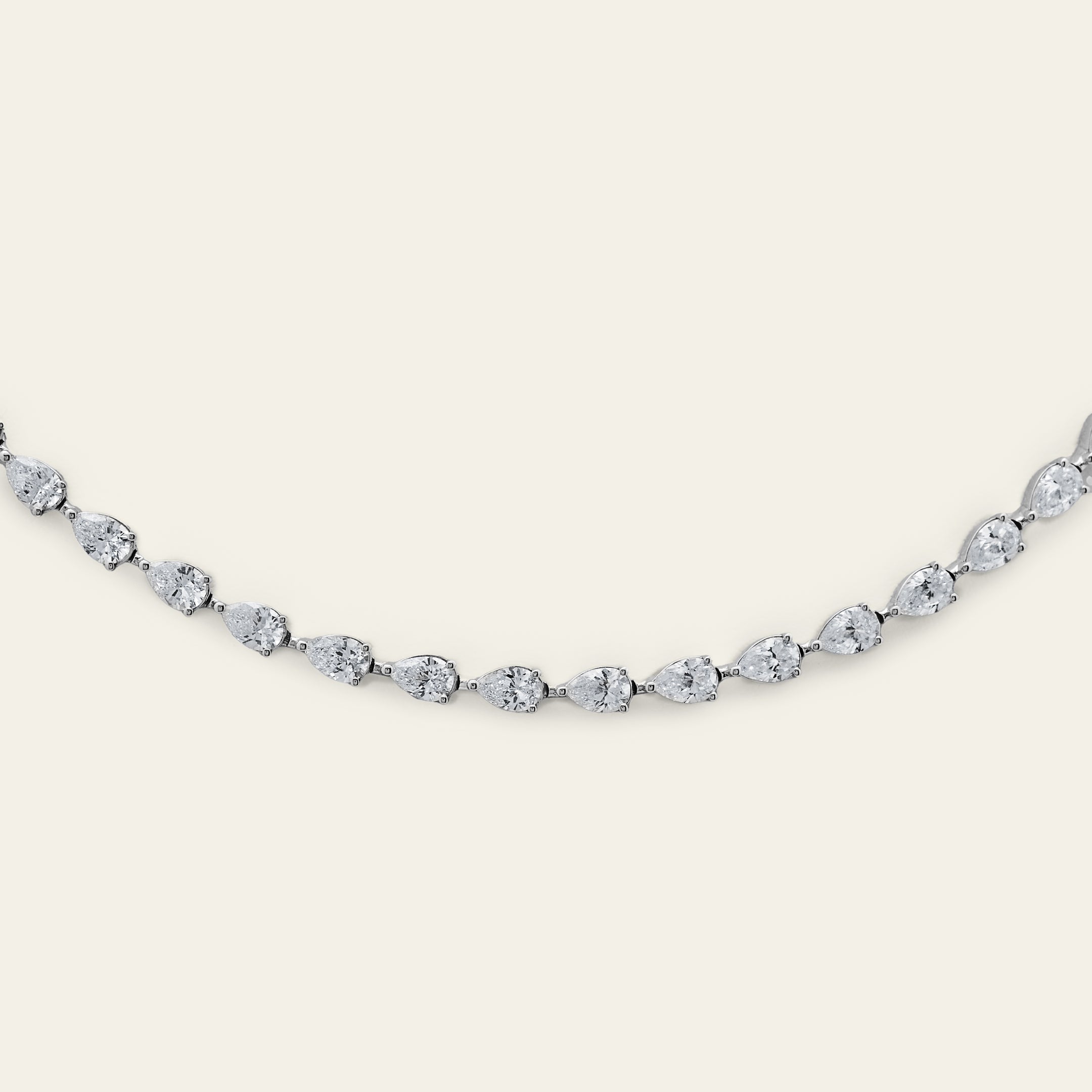 Pear-Shaped Diamond Riviére Tennis Necklace