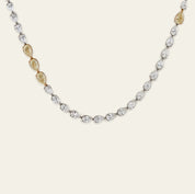 Pear-Shaped Diamond Riviére Tennis Necklace with Yellow Diamonds