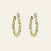 Pear-Shaped Diamond Hoop Earrings