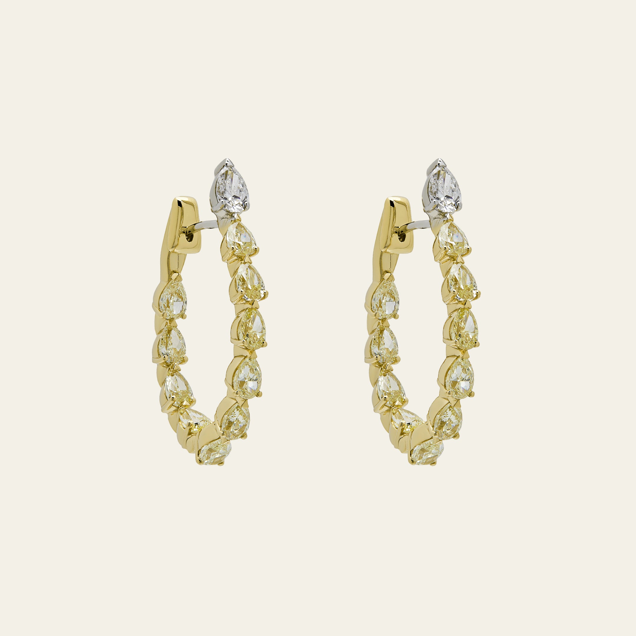 Pear-Shaped Diamond Hoop Earrings