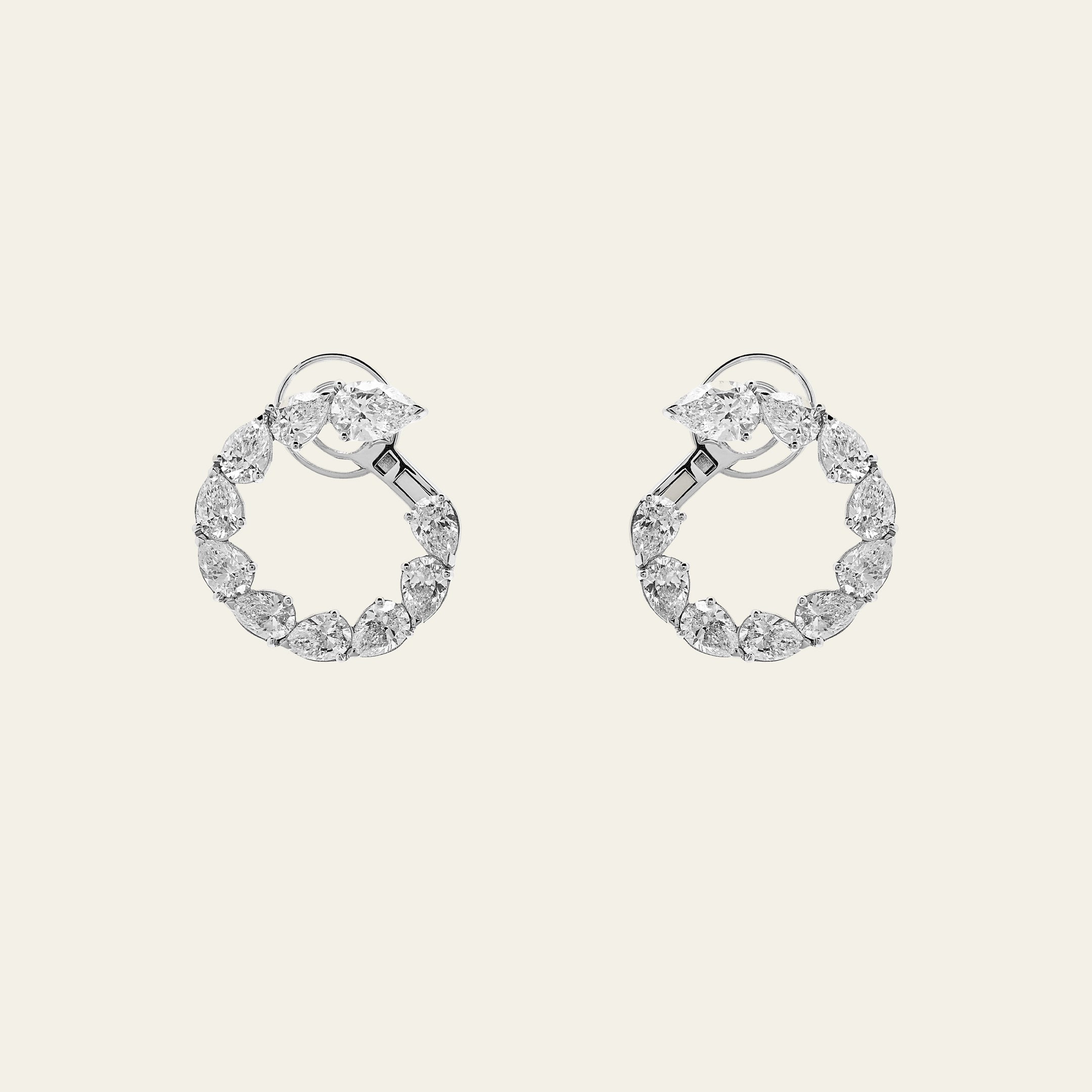 Pear-Shaped Diamond Hoop Earrings