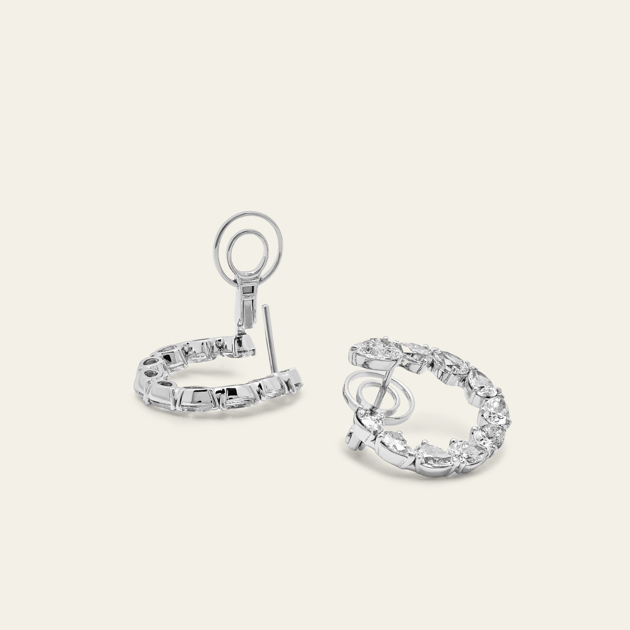 Pear-Shaped Diamond Hoop Earrings