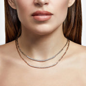 Diamond and Gold Paperclip Chain Necklace