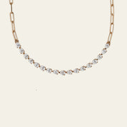 Pear-Shaped Diamond Paperclip Necklace