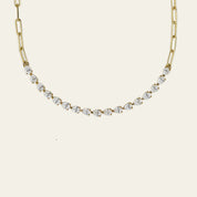 Pear-Shaped Diamond Paperclip Necklace