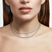 Pear-Shaped Diamond Riviére Tennis Necklace