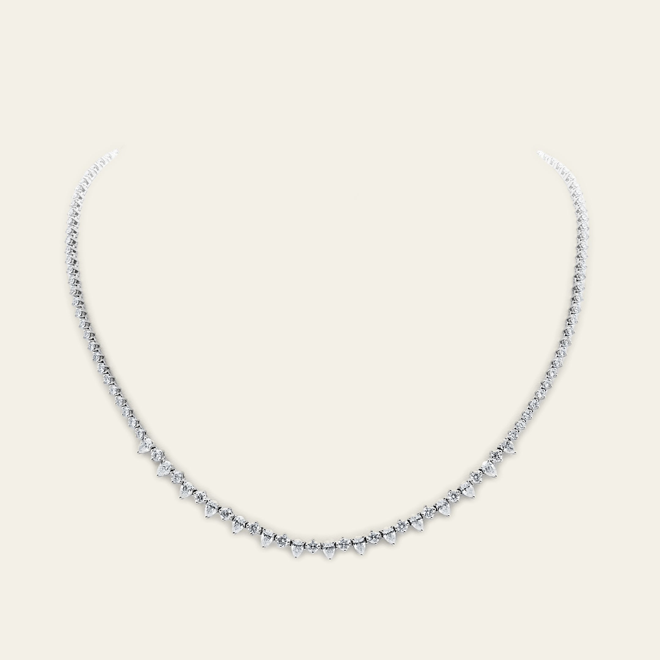 Mixed Shape Diamond Tennis Necklace