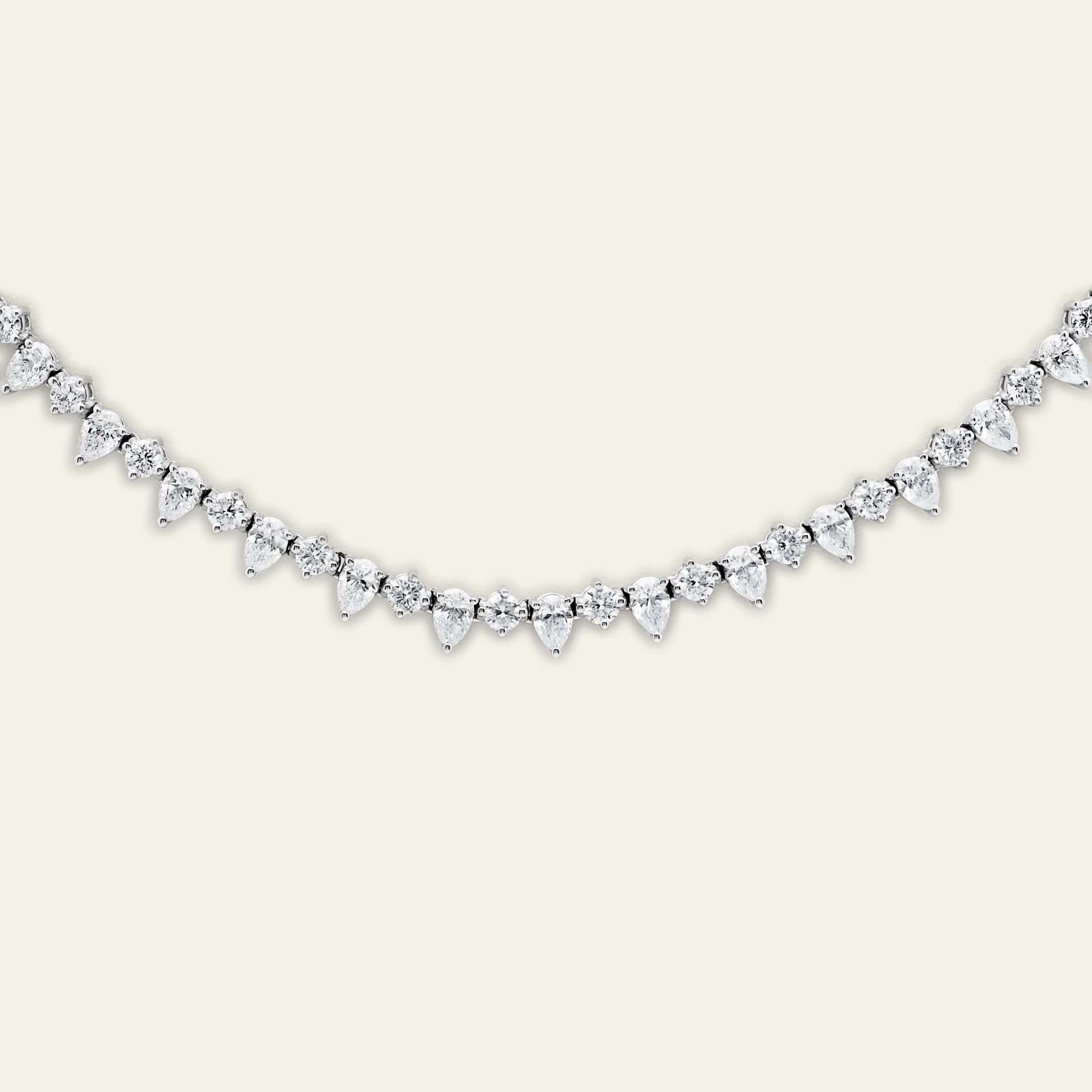 Mixed Shape Diamond Tennis Necklace