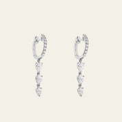 Dangling Diamond Huggie Hoop Earrings