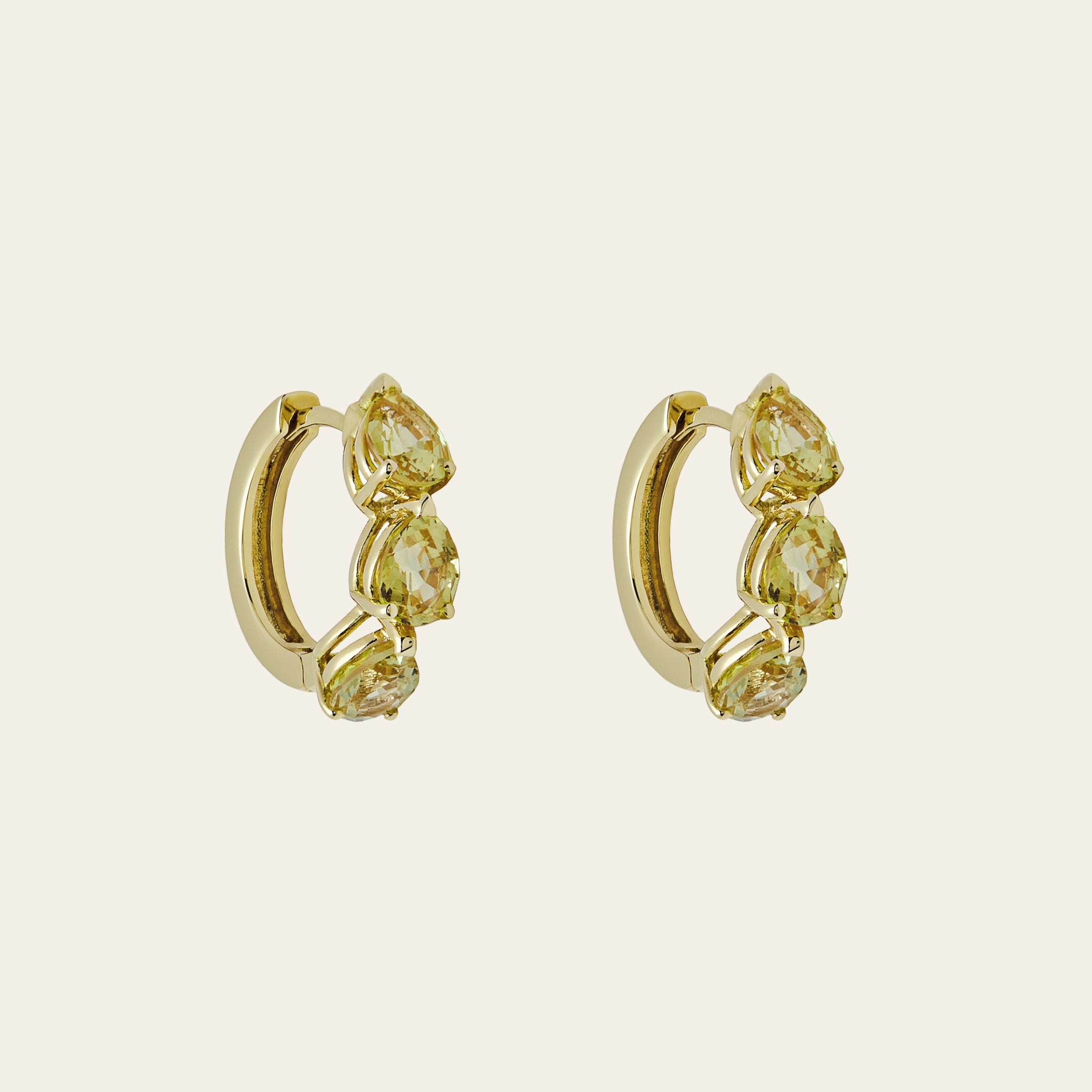 Pear-Shaped Yellow Sapphire Huggies