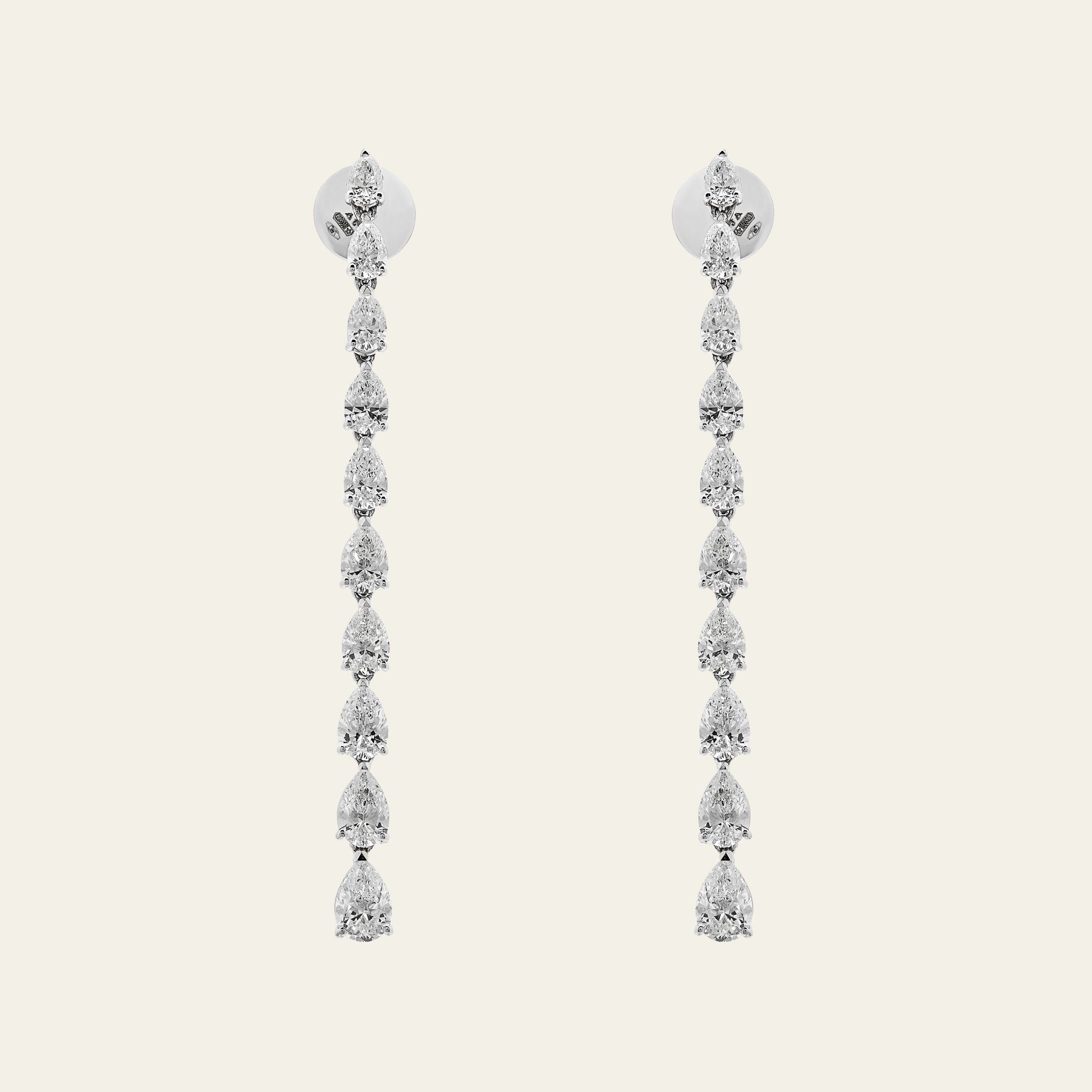 Pear-Shaped Diamond Drop Earrings