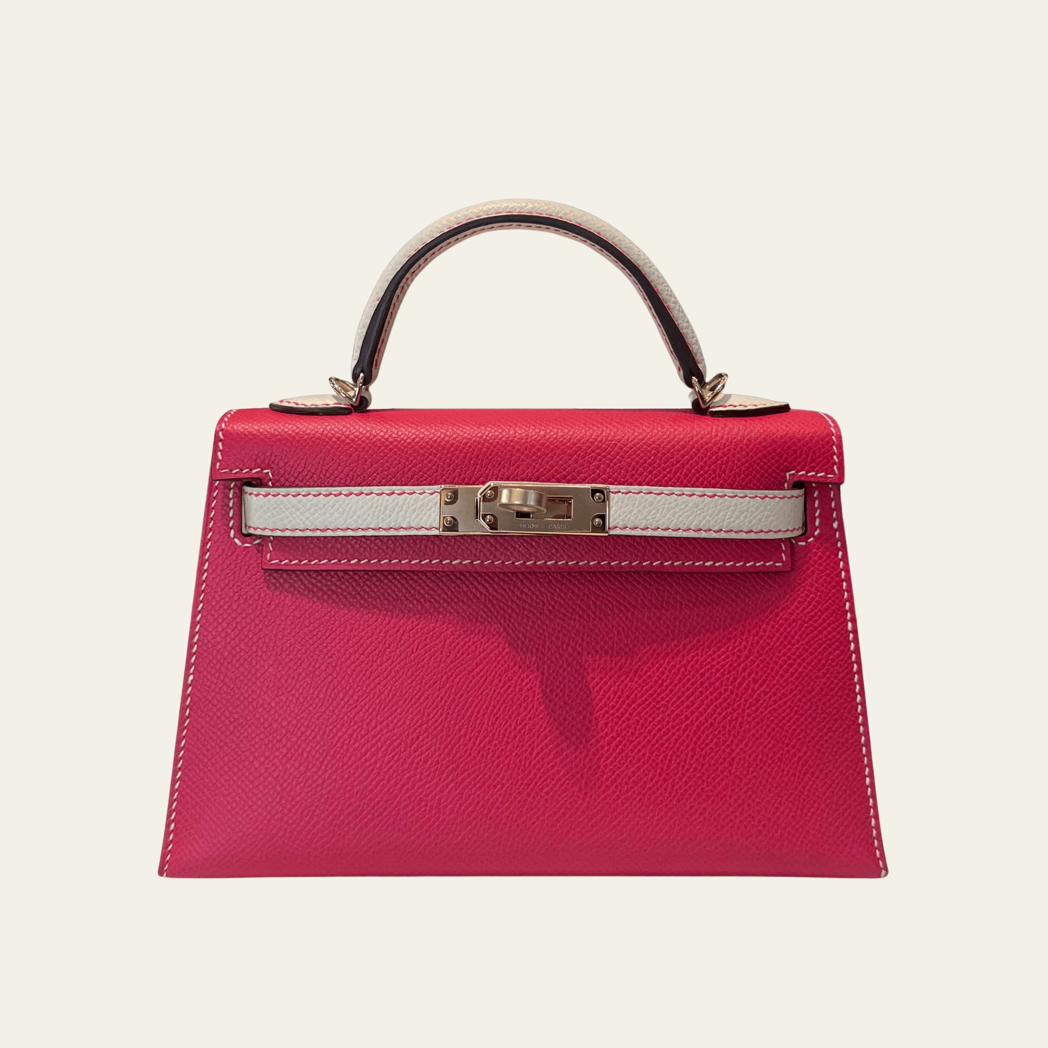 Hermès Framboise and Nata Mini Kelly Sellier 20 Epsom Permabrass hardware HSS