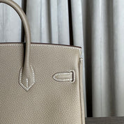 Hermès Etoupe Birkin 25 Togo Palladium Hardware