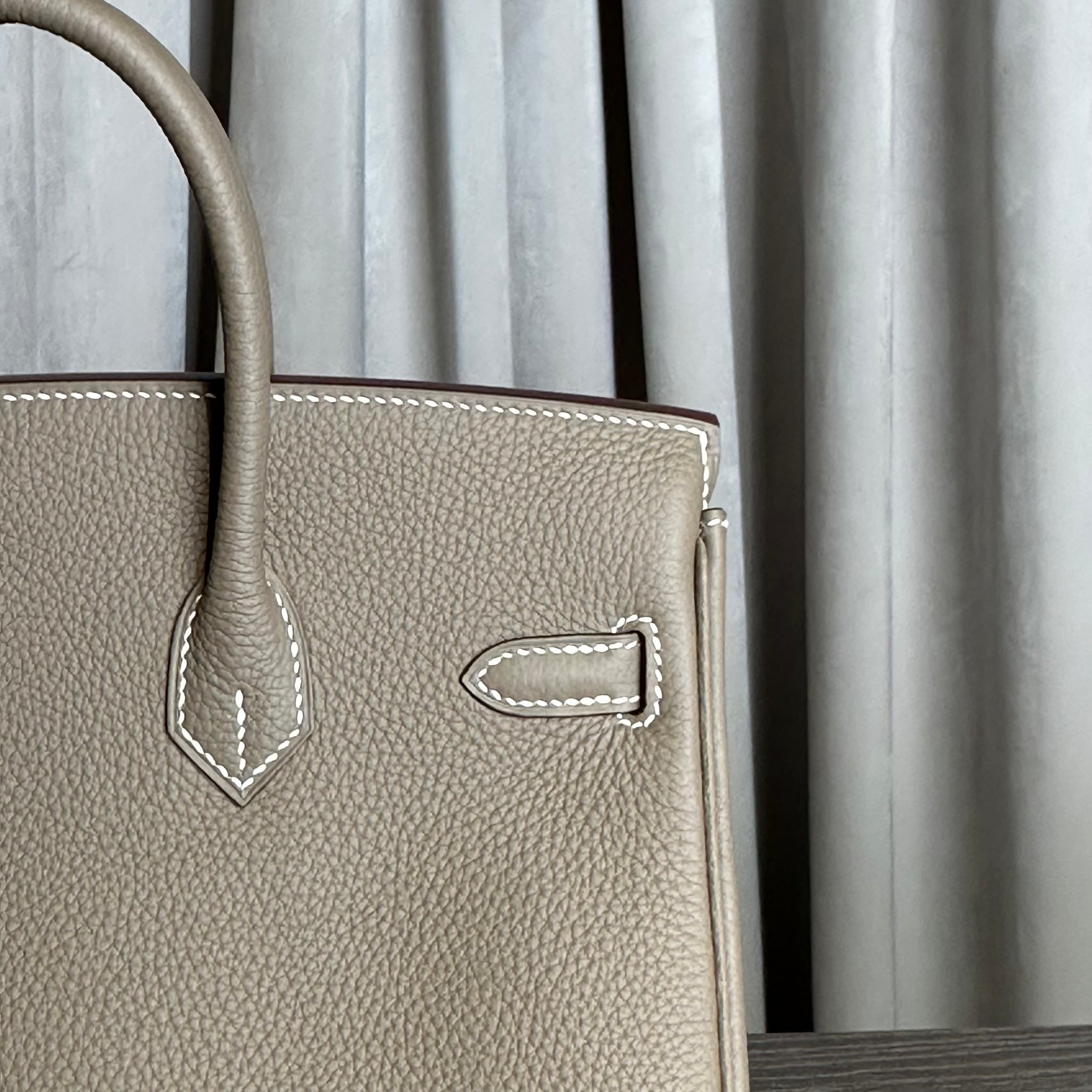 Hermès Etoupe Birkin 25 Togo Palladium Hardware