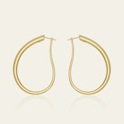 Gold Droplet Hoop Earrings