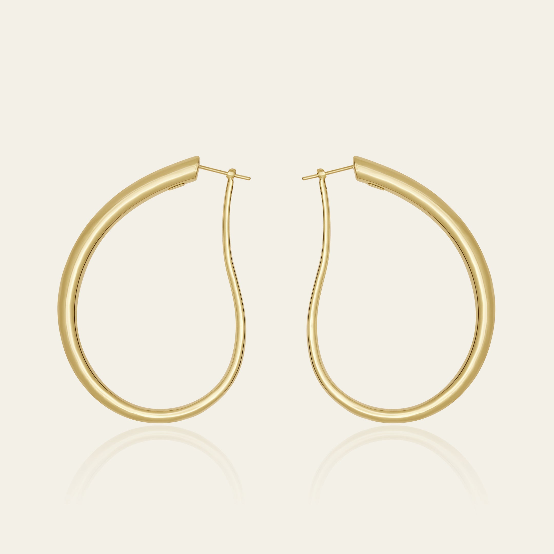 Gold Droplet Hoop Earrings