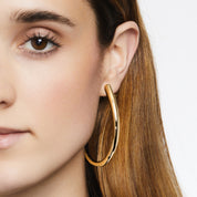 Gold Droplet Hoop Earrings