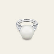 Mikimoto White South Sea Cultured Pearl and Diamond Ring