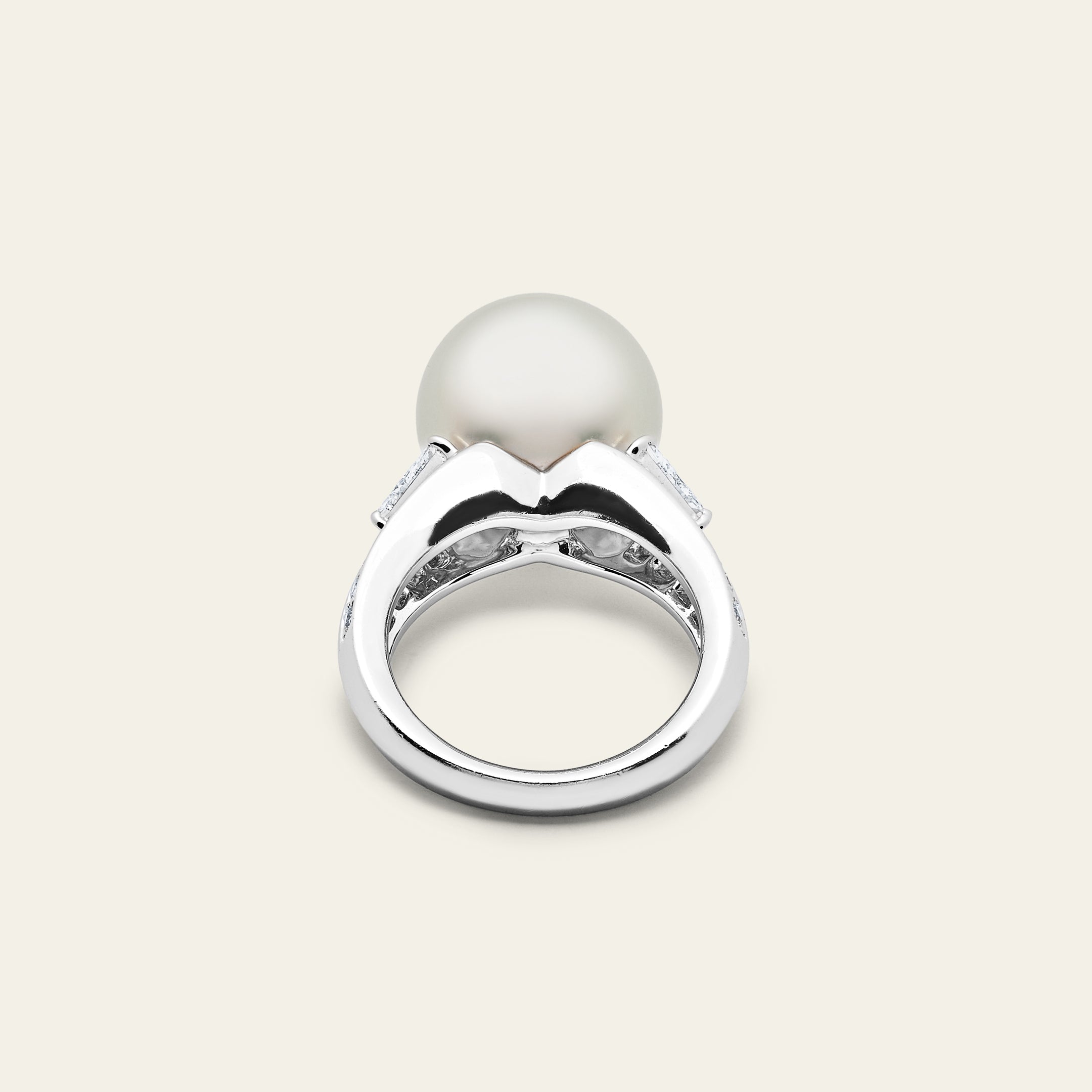 Mikimoto White South Sea Cultured Pearl and Diamond Ring