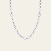 Graduated Rose-Cut Diamond and White Gold Chain Necklace