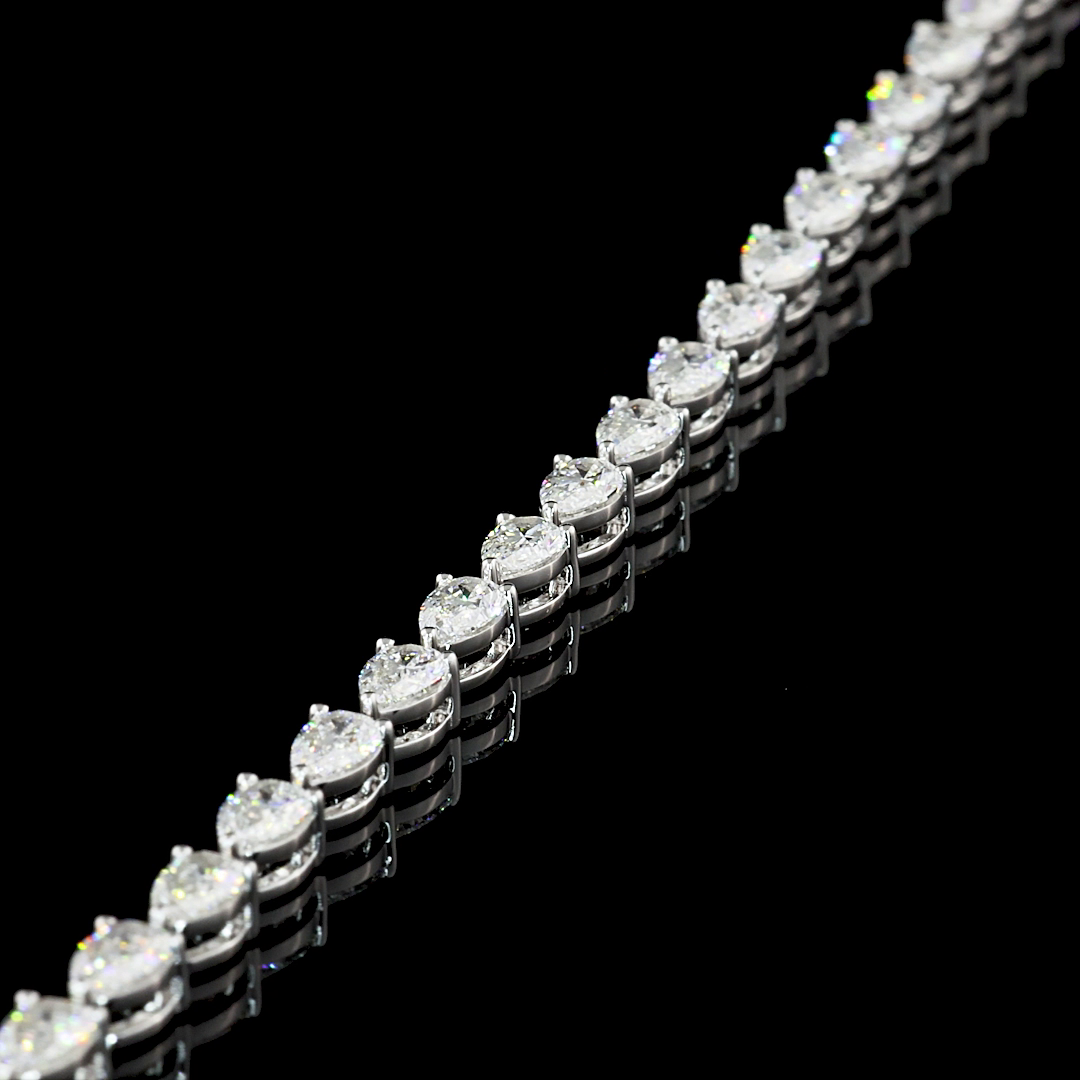 9.95 Carat Pear Lab Grown Diamond Tennis Necklace