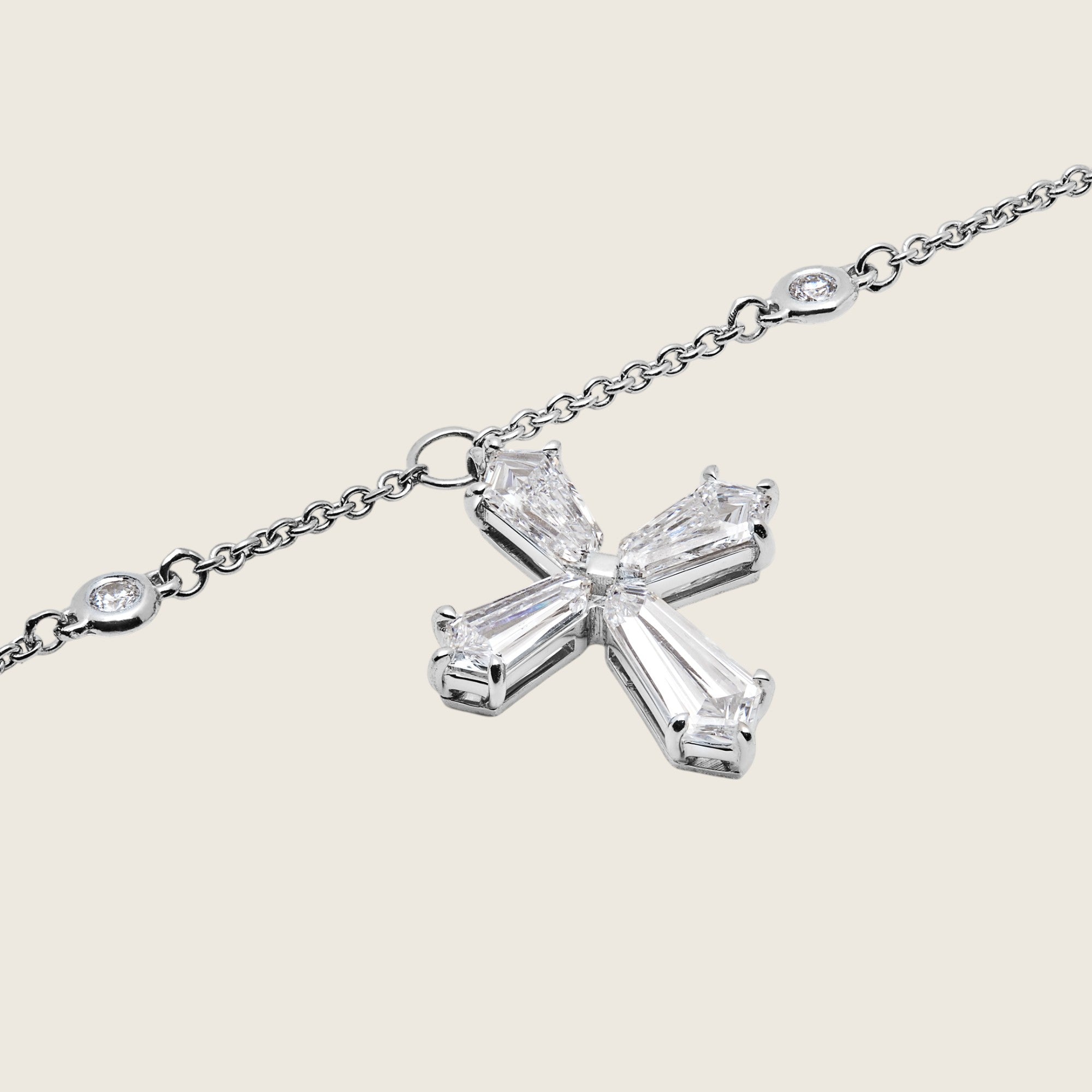 Custom Five Cross Diamond Necklace