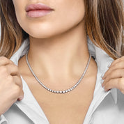 Graduated Rivière Necklace in White Gold