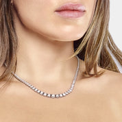 Triad of Diamonds Graduated Rivière Necklace