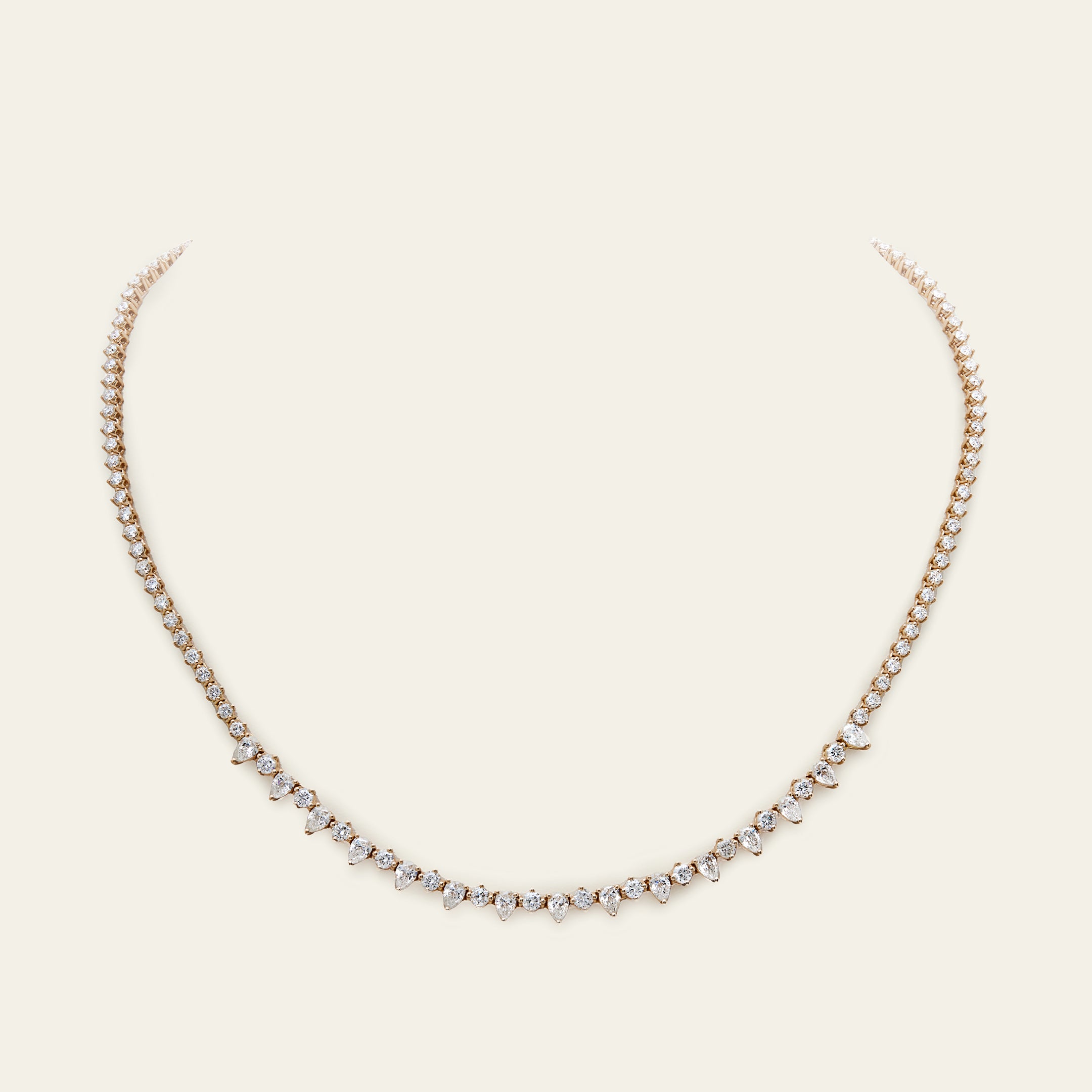 Mixed Shape Diamond Tennis Necklace