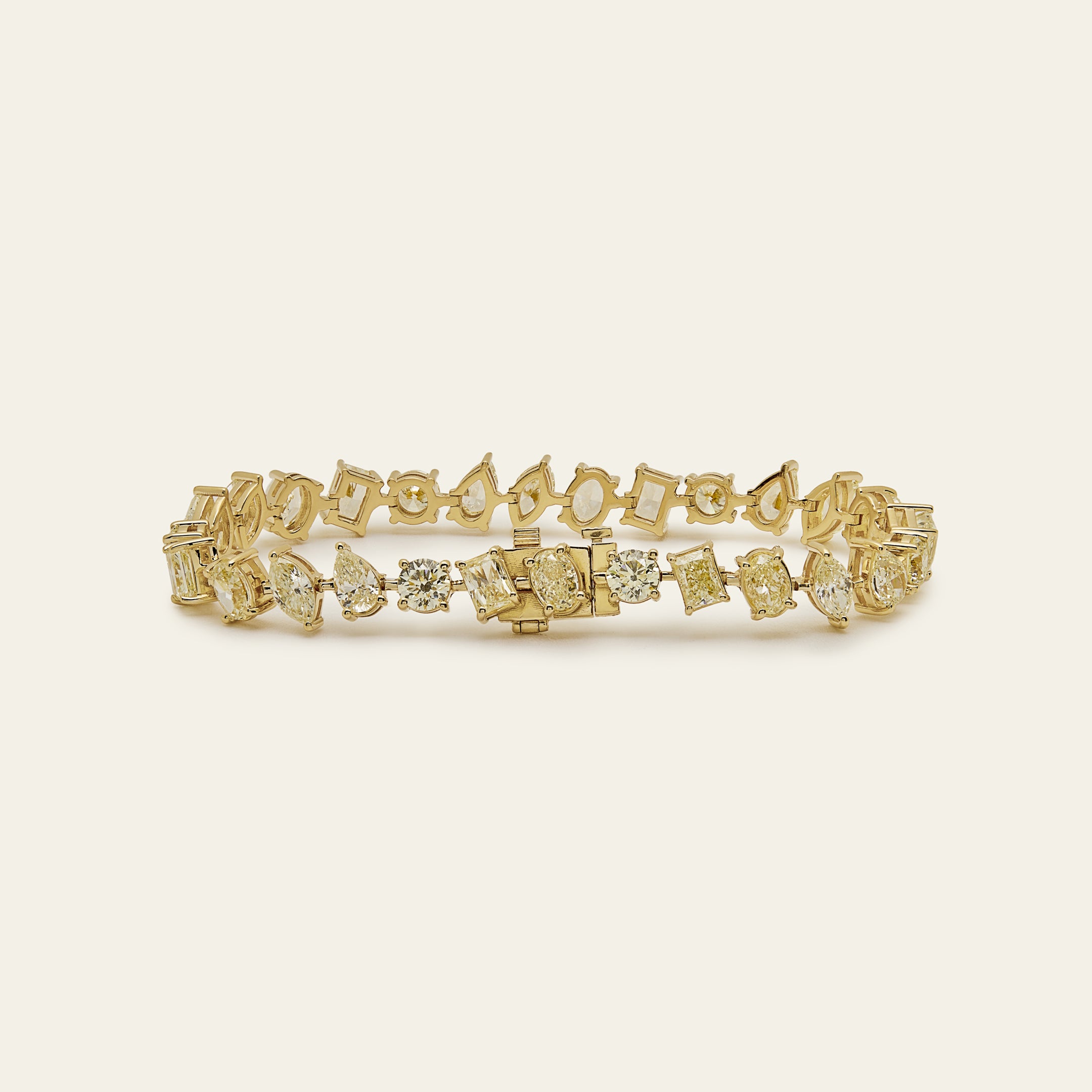 Multi Shaped Fancy Yellow Diamond Bracelet