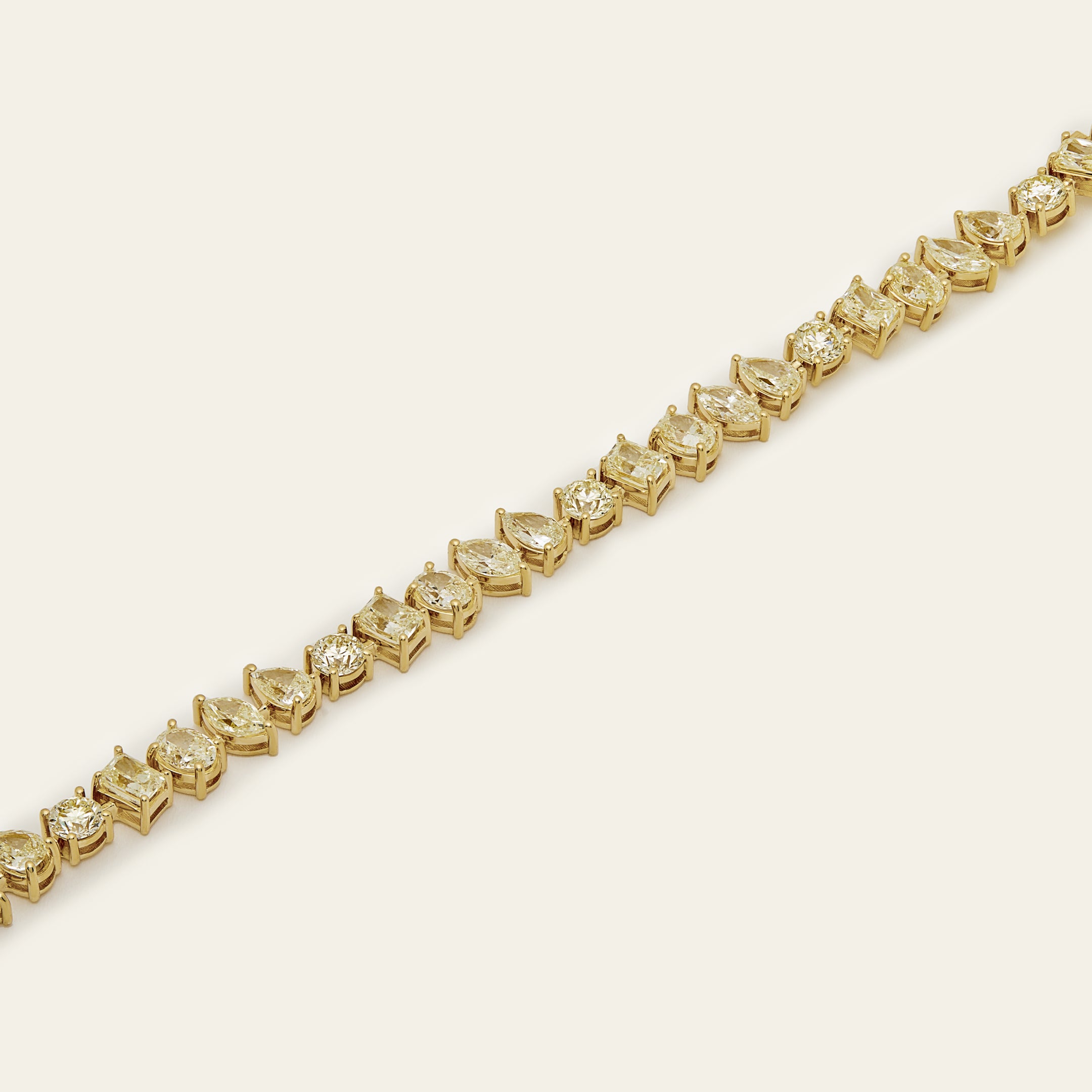 Multi Shaped Fancy Yellow Diamond Bracelet