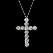 5.25 Carat Lab Grown Diamond Cross Necklace