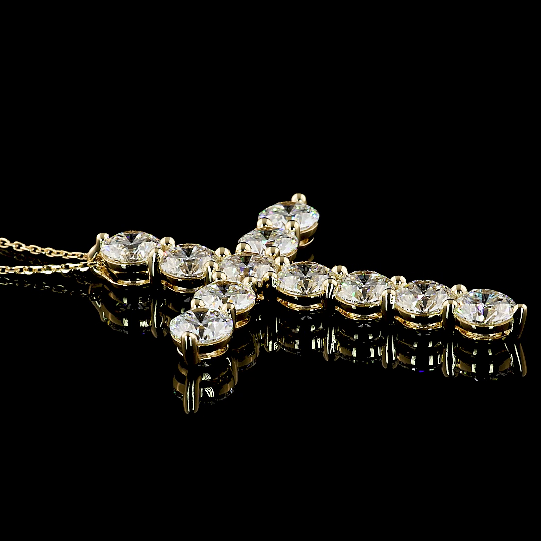 5.25 Carat Lab Grown Diamond Cross Necklace