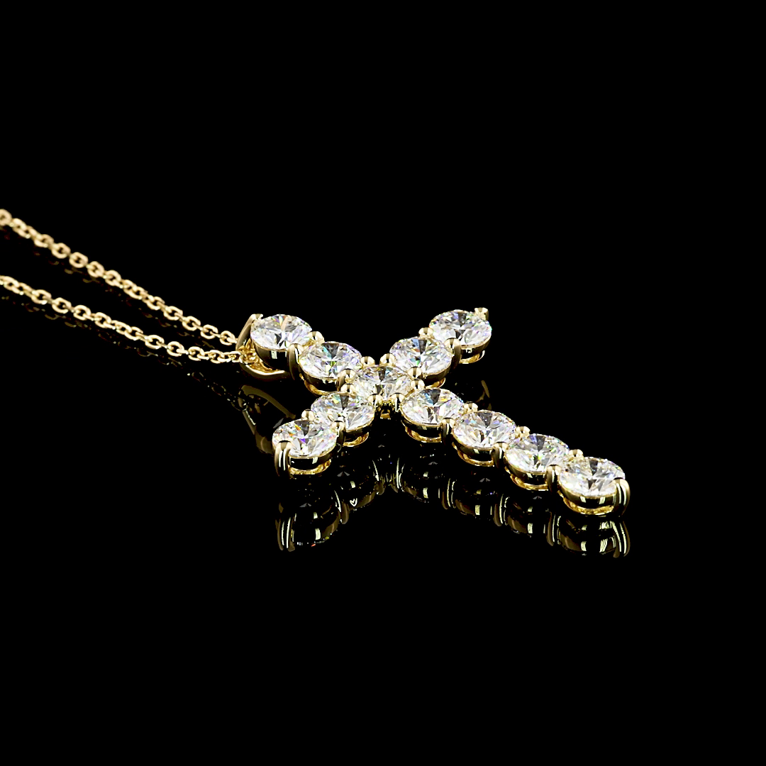 4.10 Carat Round Lab Grown Diamond Necklace