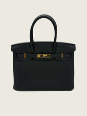 Hermès Birkin 25 Togo Calfskin Noir Gold Hardware