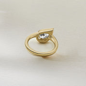 Mini Mika Pinky Ring in Yellow Gold with Pear Diamond