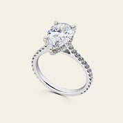 Custom Pear Cut Solitaire Platinum Engagement Ring