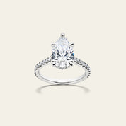 Custom Pear Cut Solitaire Platinum Engagement Ring